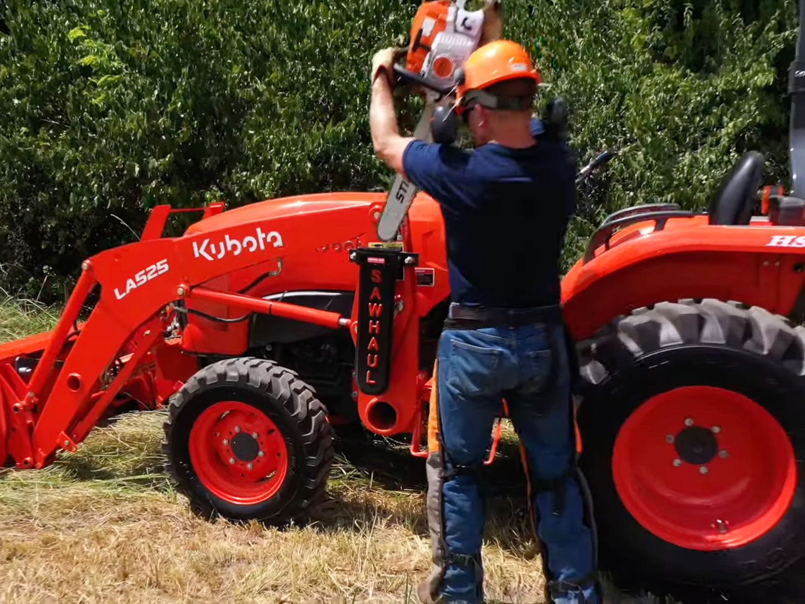 SawHaul Chainsaw Carrier Fixed Mount for Kubota Tractor Loader